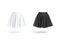 Blank black and white women mini skirt mockup, front view