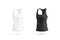 Blank black and white women racerback tank top mockup, isolated