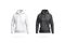 Blank black and white women sport hoodie mockup, front view