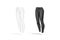 Blank black and white women sport leggings mockup, side view