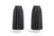 Blank black women maxi skirt mockup, front and back view