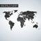 Blank black World map on white background. Best popular template for website, annual reports, infographics.