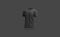 Blank black wrinkled t-shirt mockup, dark background
