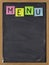 Blank blackboard menu