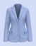 Blank Blazer mockup isolated on blue. Front view