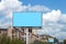 Blank blue billboard.