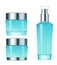 Blank blue cosmetic tubes. Vector