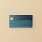 Blank blue credit card with microchip on beige, copy space, created using generative ai technology