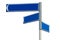 Blank blue direction sign