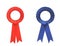 Blank blue and red award badge