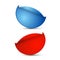 Blank Blue and Red Empty Bent Paper Stickers