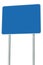 Blank Blue Road Sign Isolated Large Perspective Copy Space White Frame Roadside Signpost Signboard Pole Post Empty Traffic Signage