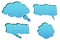 Blank blue speech bubbles set with different cloud shape for cartoon thinking .