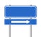 Blank blue traffic sign with white arrow