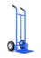 Blank blue two-wheeled hand truck for transporting heavy