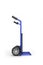 Blank blue two-wheeled hand truck for transporting heavy loads,