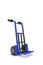 Blank blue two-wheeled hand truck for transporting heavy loads,