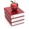 Blank books red apple index blank textbooks stack icon