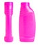 Blank bottle for liquid stain remover. Bright pink plastic packaging isolated