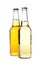 Blank bottles of apple cider isolated on background