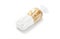 Blank bread in white transparent cellophane pack mockup, side view