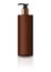 Blank brown cosmetic cylinder bottle with pump head.