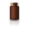 Blank brown medicine round bottle with cap lid for beauty or healthy product.