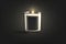Blank burning candle in glass jar with white label mockup