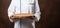 Blank canvas Chef in close up, holding an empty white board