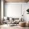 Blank Canvas Haven: Modern Living Room for Inspiring Words