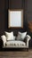 Blank canvas Picture frame reclines gracefully atop a soft, inviting cushion