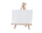 Blank canvas on wooden stand