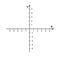 Blank cartesian coordinate system in two dimensions. Rectangular orthogonal coordinate plane with axes X and Y. Math