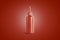 Blank catsup squeeze sauce bottle mockup, red background