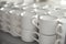 Blank ceramic cups, kiln in a studio, craft work