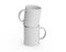 Blank ceramic mug cup put a cup on a cup on white background