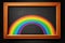 Blank Chalk board with colorful rainbow for kid education concept Generative AI