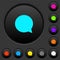Blank chat bubble dark push buttons with color icons