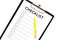 Blank checklist with space for ticks on pad on office desk. Checklist for office worker, manager, businessman, chief on