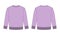 Blank childrens sweatshirt technical sketch. Pastel purple color. Kids wear jumper design template