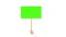 Blank chroma key poster hand holding mockup on wooden stick