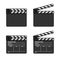 Blank Clapper Board Set on White Background. Vector