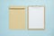 Blank clipboard mock up on pastel color background