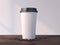 Blank Coffee cup and beans on table . 3d rendering