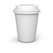 Blank coffee cup on white background with shadow and reflection