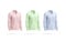 Blank colore classic shirt mockup set, side view