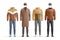 Blank colored cold outerwear costume mockup set, front view