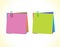 Blank colorful papers with clip isolated