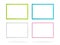 Blank colorful photo frame template set on isolated background with clipping path. Simple plastic border for your design