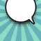 Blank comic balloon template. Clear comics colorful speech bubbles halftone dot background style pop art. Text dialog